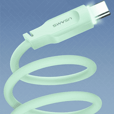 USAMS USAMS KABEL USB-C NA USB-C 100 W 1,2 M PORT DISPLEJ RYCHLO NABÍJECÍ LITHE SERIES ČERNÁ/ČERNÁ SJ567USB01 (US-SJ567)