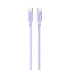 USAMS USAMS KABEL USB-C NA USB-C 100W 1,2M PORT DISPLEJ RYCHLO NABÍJECÍ LITHE SERIES FIALOVÁ/FIALOVÁ SJ567USB03 (US-SJ567)