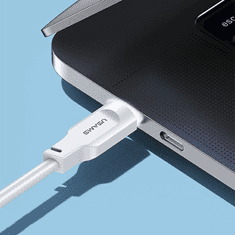 USAMS USAMS KABEL USB-C NA USB-C 100W 1,2M PORT DISPLEJ RYCHLO NABÍJECÍ LITHE SERIES BÍLÁ/BÍLÁ SJ567USB02 (US-SJ567)