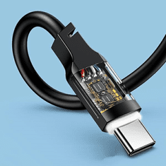 USAMS USAMS KABEL USB-C NA USB-C 100 W 1,2 M PORT DISPLEJ RYCHLO NABÍJECÍ LITHE SERIES ČERNÁ/ČERNÁ SJ567USB01 (US-SJ567)