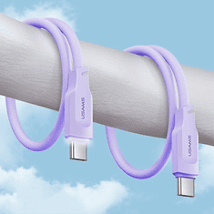 USAMS USAMS KABEL USB-C NA USB-C 100W 1,2M PORT DISPLEJ RYCHLO NABÍJECÍ LITHE SERIES FIALOVÁ/FIALOVÁ SJ567USB03 (US-SJ567)