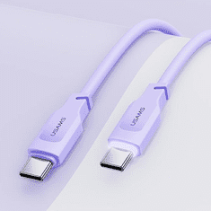 USAMS USAMS KABEL USB-C NA USB-C 100W 1,2M PORT DISPLEJ RYCHLO NABÍJECÍ LITHE SERIES FIALOVÁ/FIALOVÁ SJ567USB03 (US-SJ567)