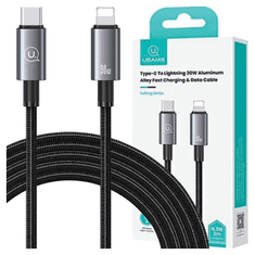 USAMS USAMS USB-C TO LIGHTNING KABEL 30W 2M RYCHLÉ NABÍJENÍ OCEL/LAK SJ665USB01 (US-SJ665)