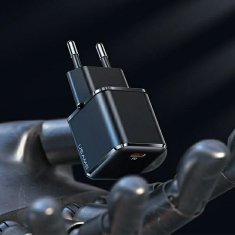 USAMS USAMS LAD. SÍŤ. 1XUSB-C T45 30W PD3.0 FAST CHARGING + U63 USB-C/LIGHTNING KABEL ČERNÝ/ČERNÝ UXTZH01 (USAMS-UX)