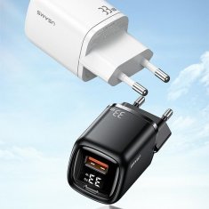 USAMS USAMS LAD. SÍŤ. 1XUSB-C+1XUSB T46 33W (POUZE HLAVA) PD3.0 +QC3.0 RYCHLÉ NABÍJENÍ ČERNÁ/ČERNÁ CC152TC01 (US-CC152)