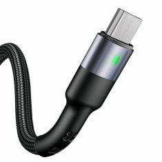 USAMS SADA USAMS U26 MICROUSB/USB-C/LIGHTNING 30KS OPLETENÝ KABEL 2A RYCHLÉ NABÍJENÍ 1M ČERNÁ/ČERNÁ