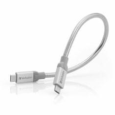 Verbatim VERBATIM OCELOVÝ KABEL USB-C/USB-C 3A 30 CM STŘÍBRNÝ/STŘÍBRNÝ 48867