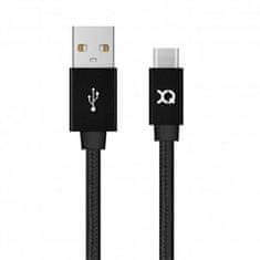 Xqisit XQISIT BAVLNĚNÝ KABEL USB C 3.0 ČERNÝ / ČERNÝ 1,8 M 27749