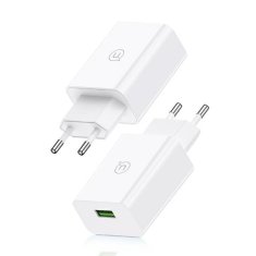 USAMS USAMS LAD. SÍŤ. 18W + LIGHTNING/USB-A FAST CHARGING KABEL BÍLÁ/BÍLÁ SÉRIE SC SCXLTZ03