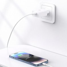 USAMS USAMS LAD. SÍŤ. 18W + LIGHTNING/USB-A FAST CHARGING KABEL BÍLÁ/BÍLÁ SÉRIE SC SCXLTZ03