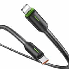 USAMS USAMS USB-C/LIGHTNING KABEL 1M SJ735 30W ČERNÁ/ČERNÁ YU SERIES SJ735USB01 (US-SJ735)