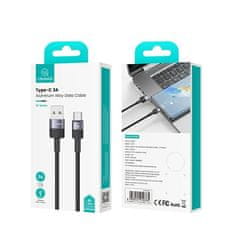 USAMS USAMS SET USB TO USB-C KABEL 3A 1,2M FAST CHARGING STEEL/TARNISH 30 KS SJ718ZJ01 (US-SJ718)