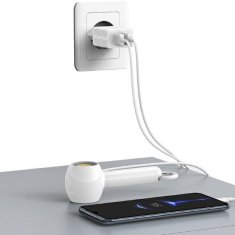 USAMS USAMS LAD. SÍŤ. 2XUSB-A + USB-C/USB-A KABEL PRO RYCHLÉ NABÍJENÍ BÍLÁ/BÍLÁ SÉRIE HC HCXLTZ03