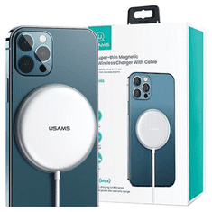 USAMS USAMS LAD. INDUKČNÍ US-CD160 MAGNETICKÝ W2 15W HLINÍKOVÝ IPHONE ŘADY 12 STŘÍBRNÁ/STŘÍBRNÁ CD160DZ01