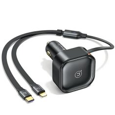 USAMS USAMS LAD. SÁM. S NAVÍJECÍM KABELEM 1XUSB-C+1X LIGHTNING C41 PD 30W FAST CHARGE ČERNÁ/ČERNÁ CC219CC01 (US-CC219)