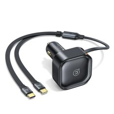 USAMS USAMS LAD. SÁM. S NAVÍJECÍM KABELEM 2XUSB-C C41 PD 30W FAST CHARGE ČERNÁ/ČERNÁ CC220CC01 (US-CC220)