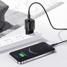 USAMS USAMS LAD. SÍŤ. 1XUSB-C T36 MINI 20W (POUZE HLAVA) PD3.0 FAST CHARGING ČERNÁ/ČERNÁ CC124TC01 (US-CC124)