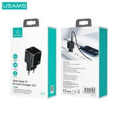 USAMS USAMS LAD. SÍŤ. 1XUSB-C T42 MINI 25W (POUZE HLAVA) SUPER SI 5V-3A PD3.0 FAST CHARGING ČERNÁ/ČERNÁ CC140TC01 (US-CC140)