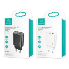 USAMS USAMS LAD. SÍŤ. 1XUSB-C+1XUSB T35 20W (POUZE HLAVA) PD3.0 +QC3.0 RYCHLÉ NABÍJENÍ ČERNÁ/ČERNÁ CC121TC02 (US-CC121)