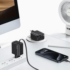 USAMS USAMS LAD. SÍŤ. 1XUSB-C SE ZATAHOVACÍM USB-C ZATAHOVACÍ KABEL PD+QC 20W GAN FAST CHARGING BÍLÁ/BÍLÁ YC SERIES CC233TC02 (US-CC233)