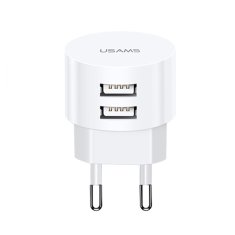 USAMS USAMS ŁAD. SIEC. 2XUSB T20 2,1A ROUND (ONLY HEAD) BIAŁY/WHITE FAST CHARGING CC80TC01 (US-CC080)