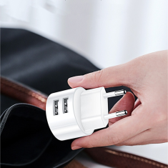 USAMS USAMS ŁAD. SIEC. 2XUSB T20 2,1A ROUND (ONLY HEAD) BIAŁY/WHITE FAST CHARGING CC80TC01 (US-CC080)