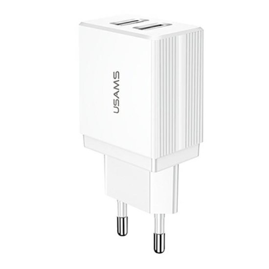 USAMS USAMS ŁAD. SIEC. 2XUSB T24 2,1A BIAŁY /WHITE (ONLY HEAD) CC90TC01 (US-CC090)