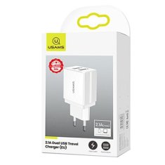 USAMS USAMS ŁAD. SIEC. 2XUSB T24 2,1A BIAŁY /WHITE (ONLY HEAD) CC90TC01 (US-CC090)