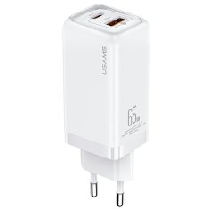 USAMS USAMS LAD. SÍŤ. 1XUSB-C+1XUSB T47 65W (POUZE HLAVA) PD FAST CHARGING SUPER SI BÍLÁ/BÍLÁ CC153TC02 (US-CC153)