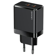 USAMS USAMS LAD. SÍŤ. 2XUSB-C T54 GAN 40W (POUZE HLAVA) PD FAST CHARGING ČERNÁ/ČERNÁ CC172TC01 (US-CC172)