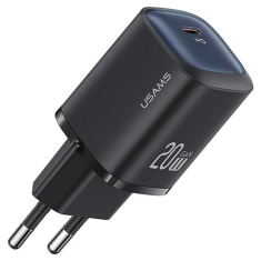 USAMS USAMS LAD. SÍŤ. CC248 20W GAN USB-C FAST CHARGING HC SERIES ČERNÁ/ČERNÁ CC248TC01