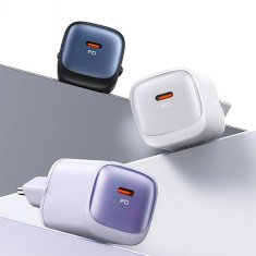 USAMS USAMS LAD. SÍŤ. CC248 20W GAN USB-C FAST CHARGING HC SERIES ČERNÁ/ČERNÁ CC248TC01