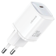 USAMS USAMS LAD. SÍŤ. CC248 20W GAN USB-C FAST CHARGING HC SERIES BÍLÁ/BÍLÁ CC248TC02