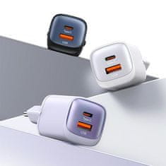 USAMS USAMS LAD. SÍŤ. CC254 30W GAN USB-C/USB-A RYCHLÉ NABÍJENÍ HC SERIES ČERNÁ/ČERNÁ CC254TC01