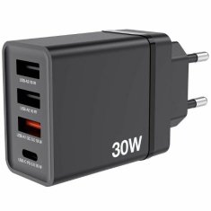 Verbatim VERBATIM 30W SÍŤOVÁ NABÍJEČKA 3XUSB-A/USB-C PD 3.0 CHR-30EU2 ČERNÁ/ČERNÁ 49700