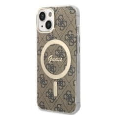 Guess GUBPP14MH4EACSW sada nabíječky MagSafe a pouzdra na iPhone 14 PLUS 6.7" brown 4G Print MagSafe