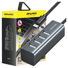 Awei AWEI HUB CL-122T 4XUSB-A/USB-C ČERNÁ/ČERNÁ