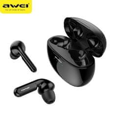 Awei SLUCHÁTKA AWEI BLUETOOTH 5.0 T15 TWS + DOKOVACÍ STANICE ČERNÁ/ČERNÁ