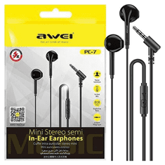 Awei STEREO SLUCHÁTKA AWEI PC-7 3,5MM JACK ČERNÁ/ČERNÁ