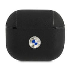 Bmw KRYT BMW BMA3SSLBK AIRPODS 3 ČERNO/ČERNÝ GENIUNE LEATHER SILVER LOGO