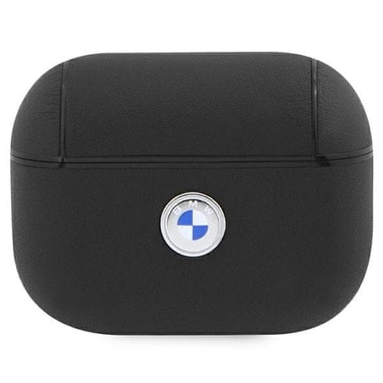 Bmw BMW BMAP2SSLBK KRYT AIRPODS PRO 2 (2022/2023) ČERNO/ČERNÝ GENIUNE LEATHER SILVER LOGO