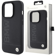 Bmw ETUI BMW LEATHER HOT STAMP NA IPHONE 15 PRO - CZARNE