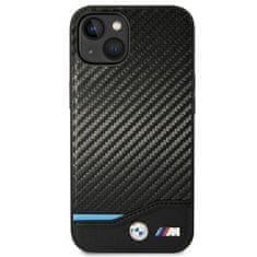 Bmw BMW BMHCP14M22NBCK POUZDRO IPHONE 14 PLUS / 15 PLUS 6,7" ČERNÁ/ČERNÁ LEATHER CARBON