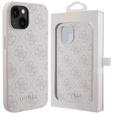 Guess POUZDRO GUESS 4G BIG METAL LOGO PRO IPHONE 15 PLUS - RŮŽOVÉ