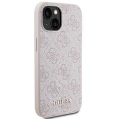 Guess POUZDRO GUESS 4G BIG METAL LOGO PRO IPHONE 15 PLUS - RŮŽOVÉ