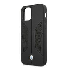 Bmw BMW BMHCP12LRSCSK POUZDRO IPHONE 12 PRO MAX 6,7" ČERNÉ/ČERNÉ PEVNÉ POUZDRO KOŽENÉ PERFOROVANÉ STRANY