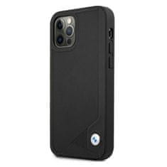 Bmw POUZDRO BMW BMHCP12MRCDPK IPHONE 12/12 PRO 6,1" ČERNO/ČERNÉ PEVNÉ POUZDRO KOŽENÝ DEBOSS