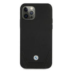 Bmw POUZDRO BMW BMHCP12MRSWPK IPHONE 12/12 PRO 6,1" ČERNÉ/ČERNÉ PEVNÉ KOŽENÉ PERFOROVANÉ POUZDRO