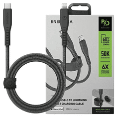 UNBRANDED ENERGEA FLOW USB-C - LIGHTNING C94 MFI KABEL 1,5M ČERNÁ/ČERNÁ 60W 3A PD FAST CHARGE