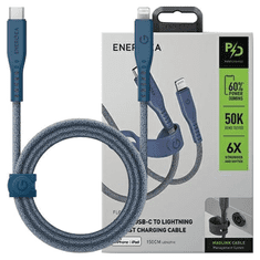 UNBRANDED ENERGEA FLOW USB-C - LIGHTNING C94 MFI KABEL 1,5M MODRÝ/MODRÝ 60W 3A PD FAST CHARGE